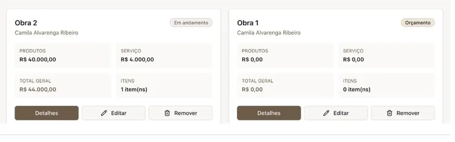 Gestão de obras do DescomplicaPro